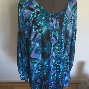 Chiffon button-down blouse